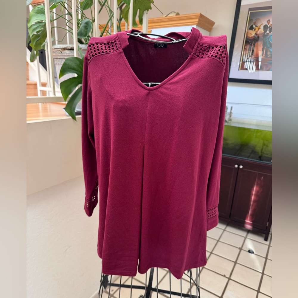 Studio1886 burgundy  Relaxed Knit Tunic